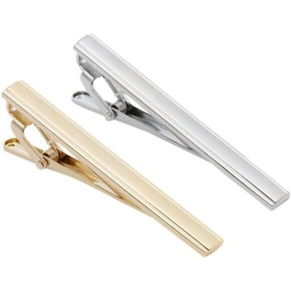 Silver Tie Clip Metal Necktie Bar Clasp for Men Dress Shirt Wedding Gift - Picture 3 of 8